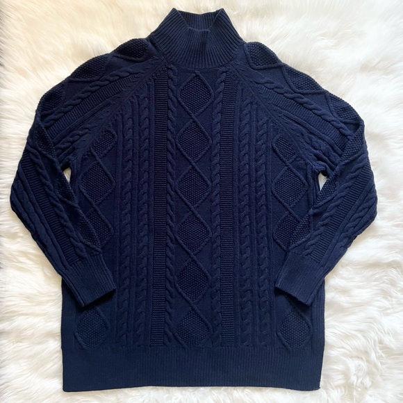 Gently Worn REISS “Nina” Cable Knit Relaxed Fit Wool Blend Tunic Jumper - Picture 2 of 12